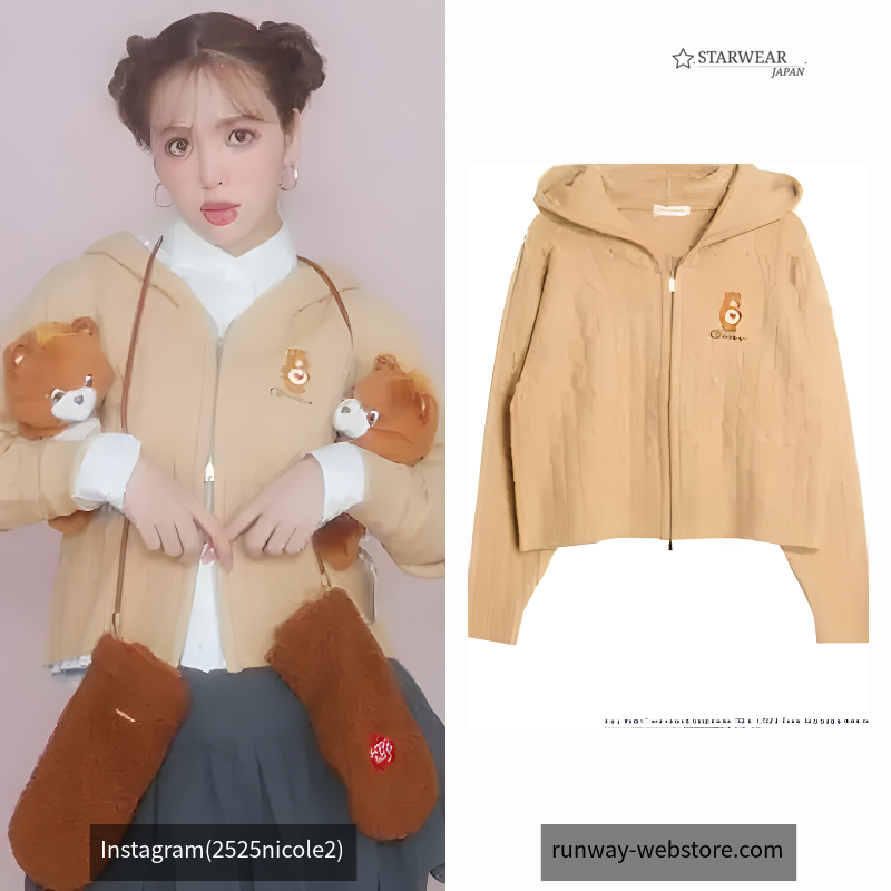 【Care Bearsコラボ】CABLE ZIP HOODIE KNIT