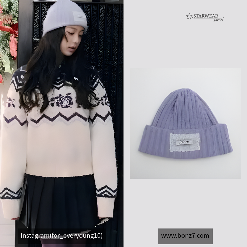LACE LABEL ANGORA BEANIE LAVENDER
