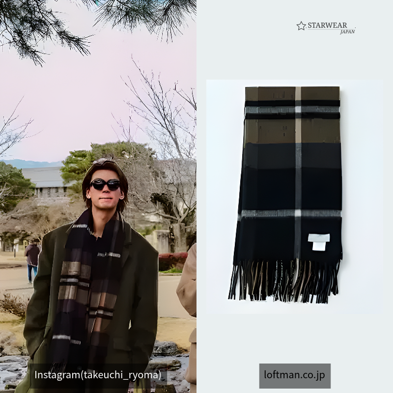 カシミヤストール チェック 50×190_CPG52304