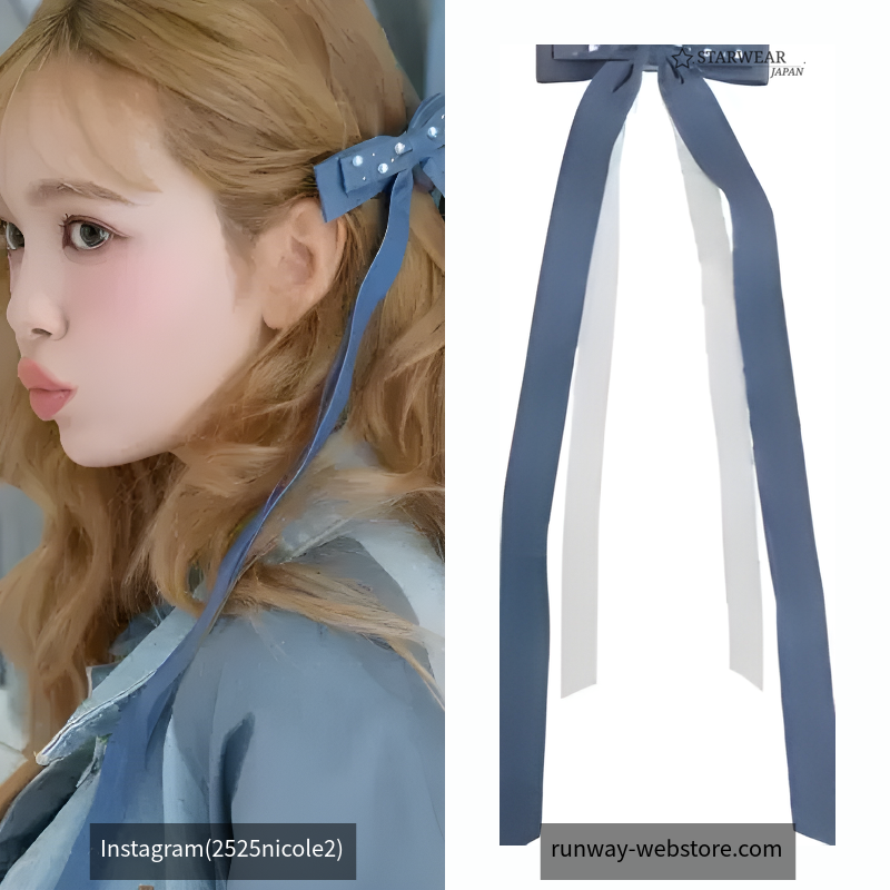 DENIM LONG RIBBON BIJOU VALLET