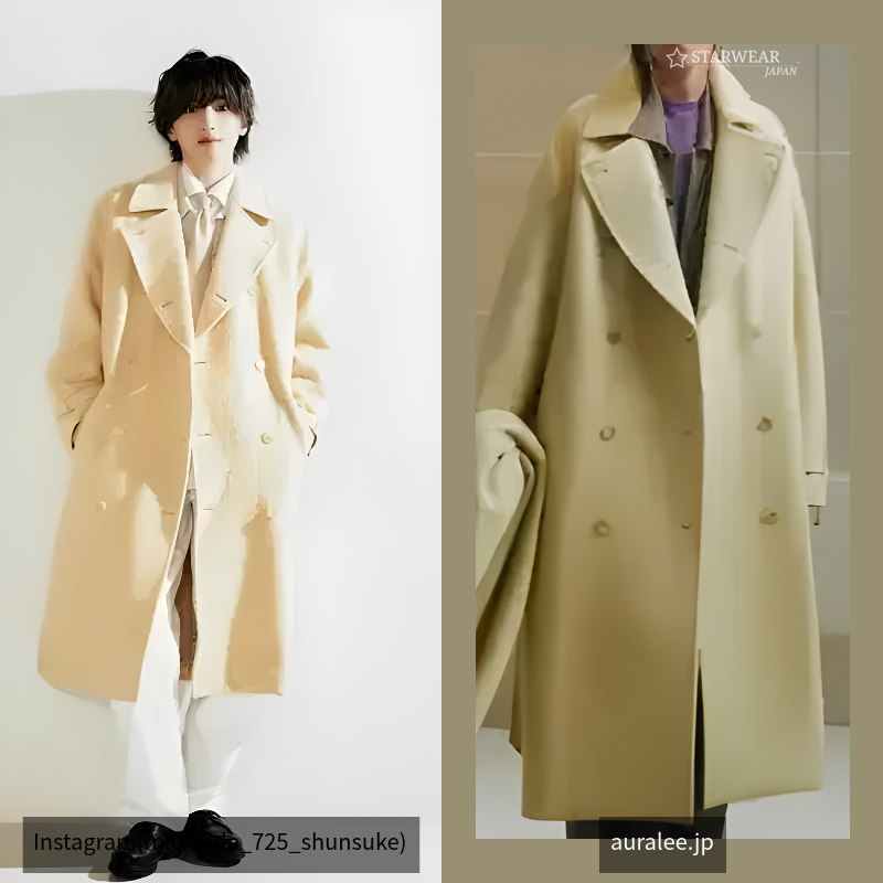 BRUSHED ALPACA WOOL MELTON TRENCH COAT