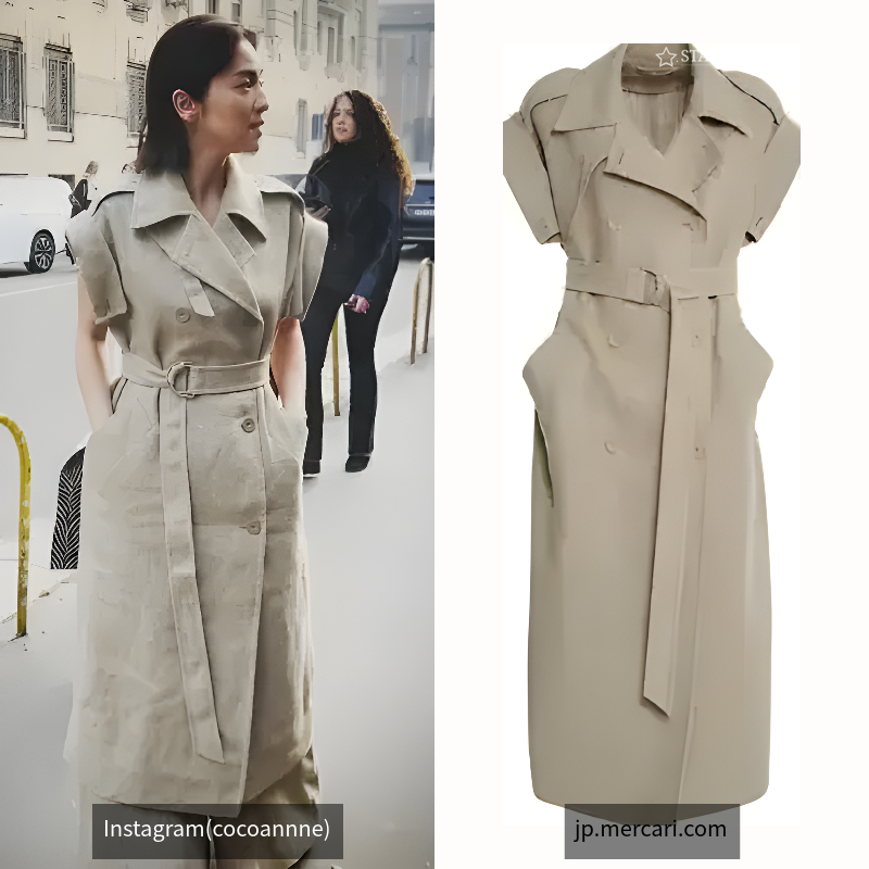 Linen trench coat with belt GIRELLO