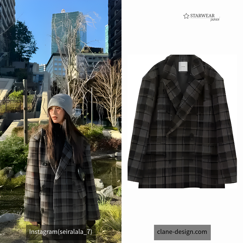OVER SHOULDER PEAKED LAPEL COAT