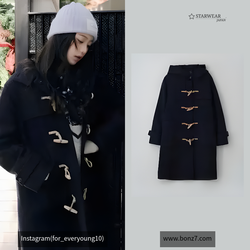 HOOD DUFFLE LONG COAT NAVY