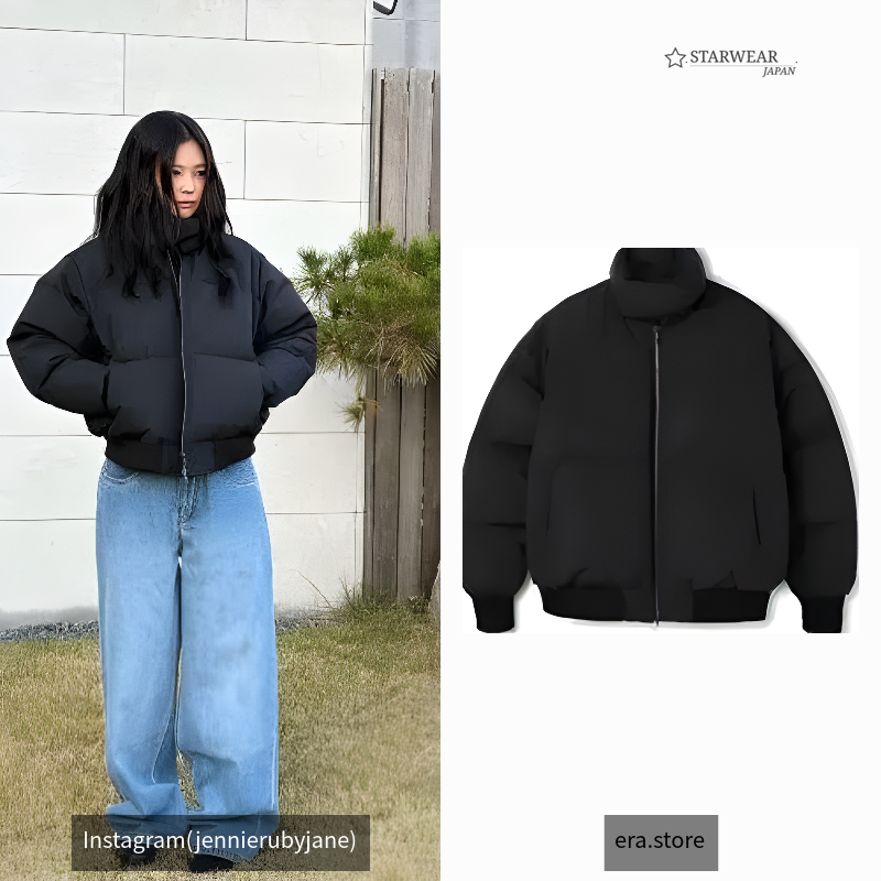 UNISEX COLLAR SNAP MATTE DOWN JACKET