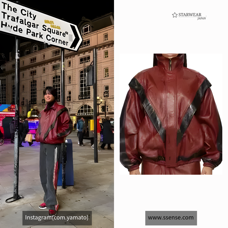 LEATHER TRACK JACKET (RED)