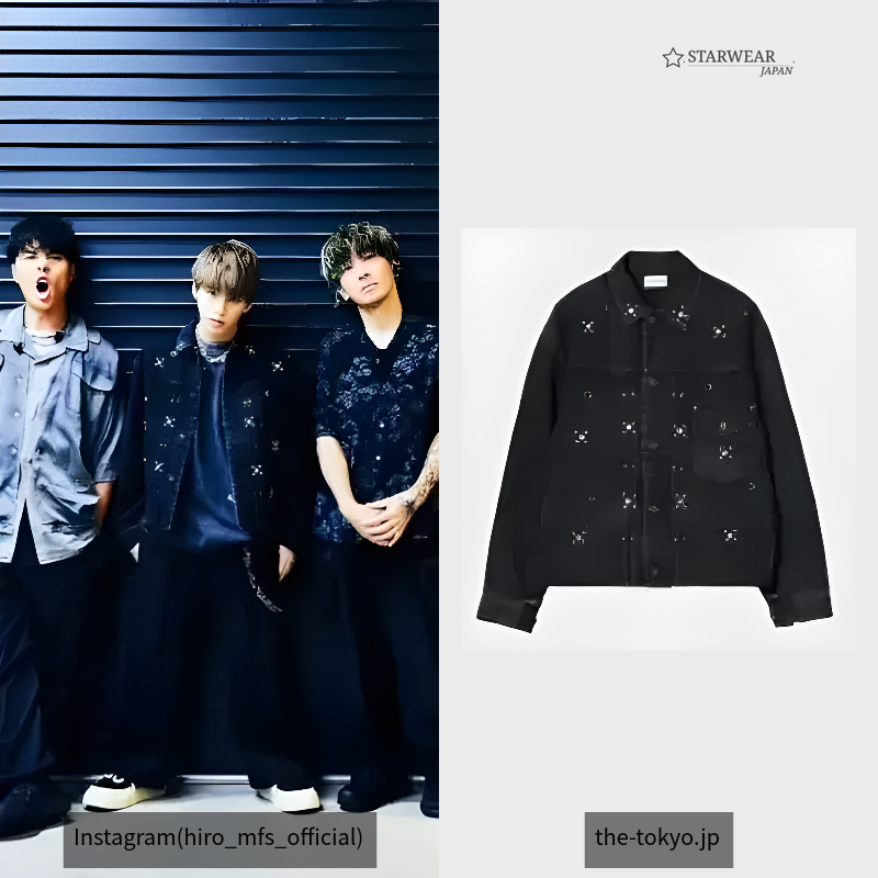 THE JEAN JACKET BLACK & SILVER STARS