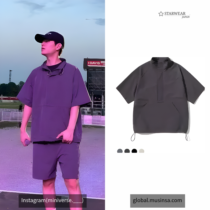 Heavy Nylon Short Sleeve Anorak Jacket
