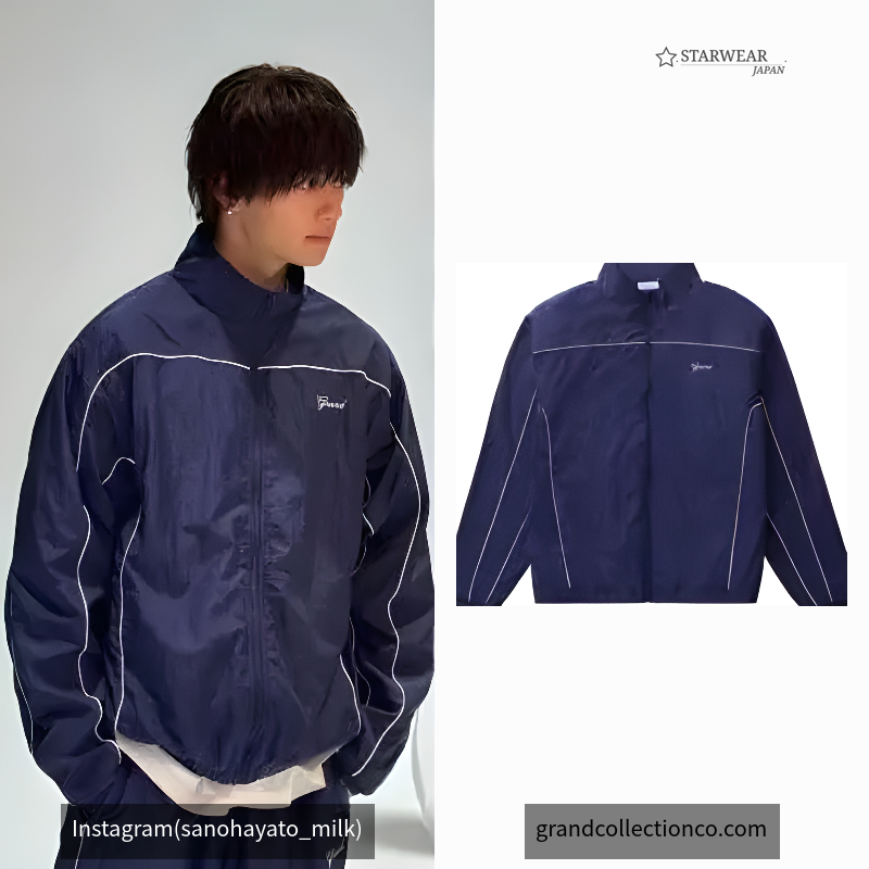 CRINKLE NYLON TRACK JACKET