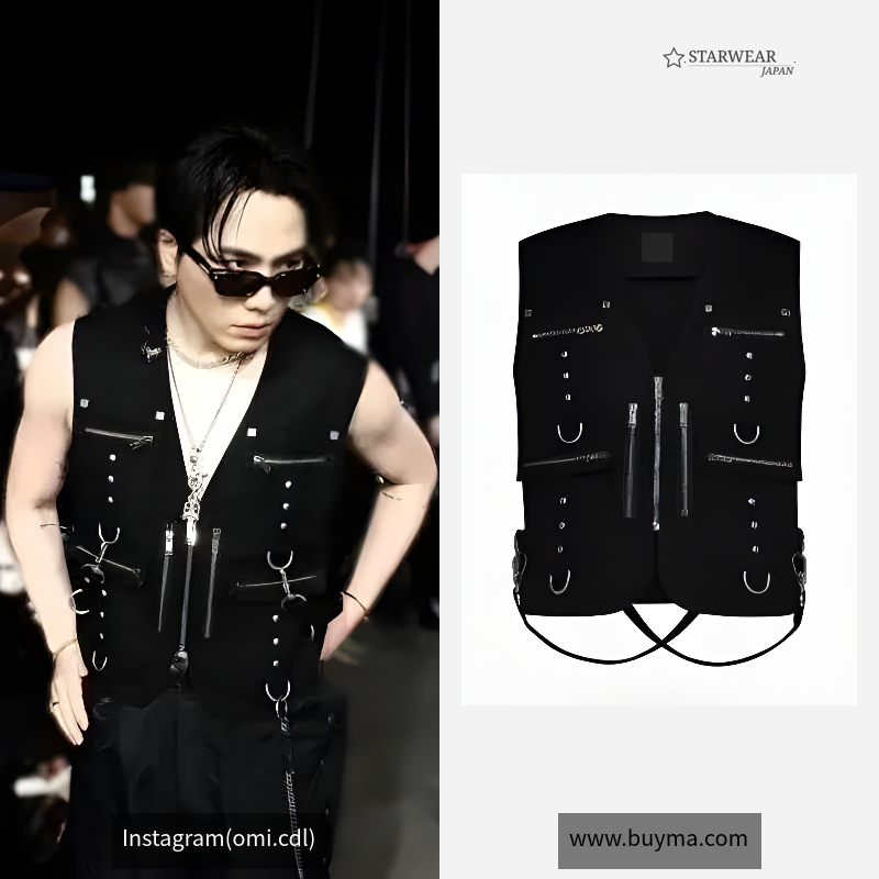 Multi-Pockets Strap Wool Vest