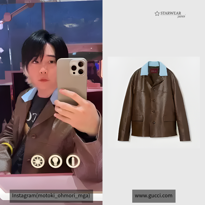 Embossed leather jacket