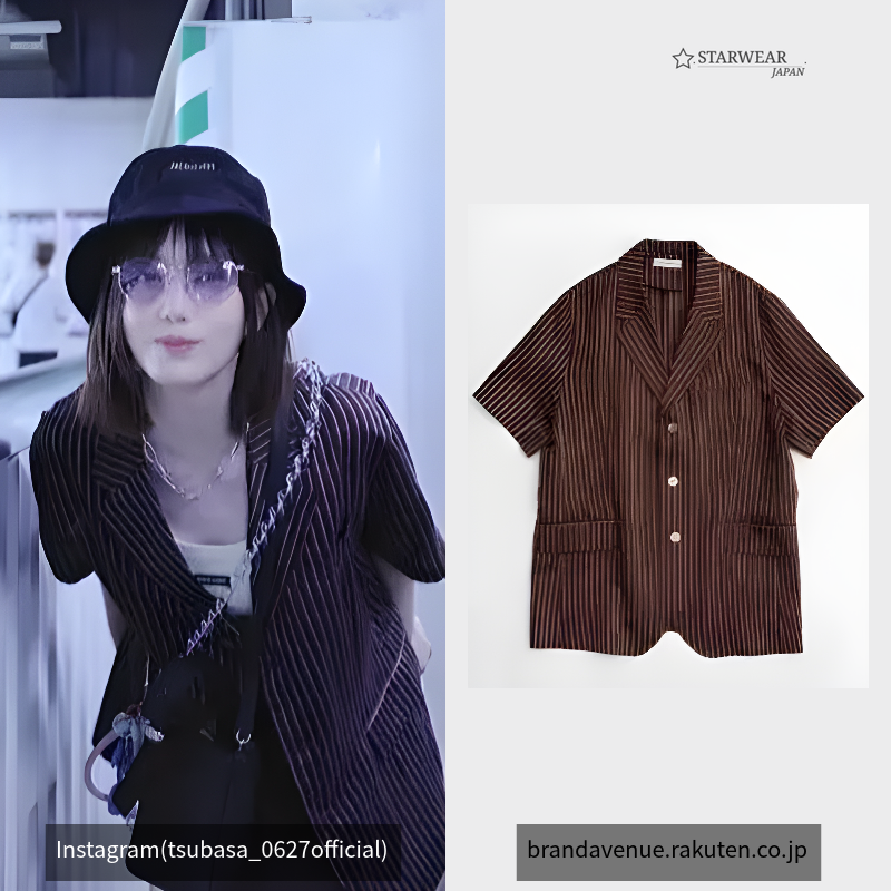Silky Stripe Half Sleeve Jacket