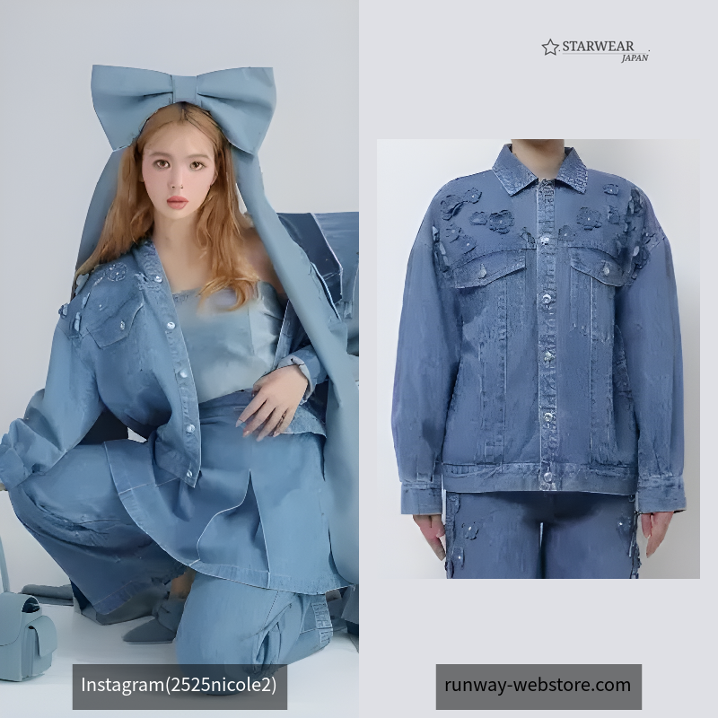3D FLOWER DENIM BLOUSON