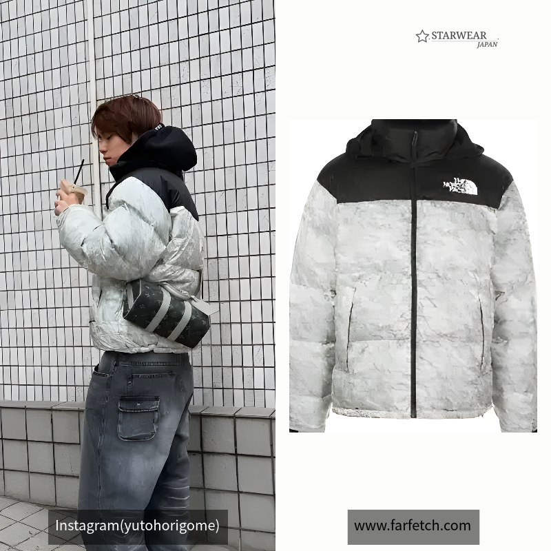 Paper Print Nuptse Jacket