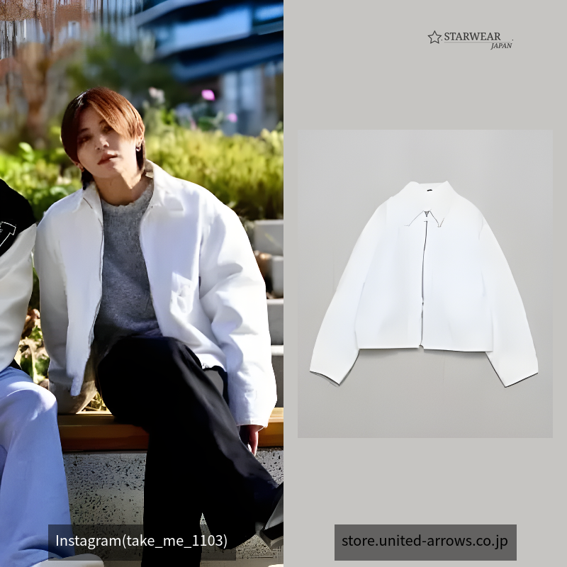 <H> Denim zip jacket