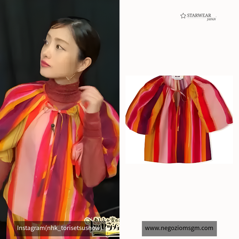 Blusa In Cotone Con Fantasia “Brushed Stripes”