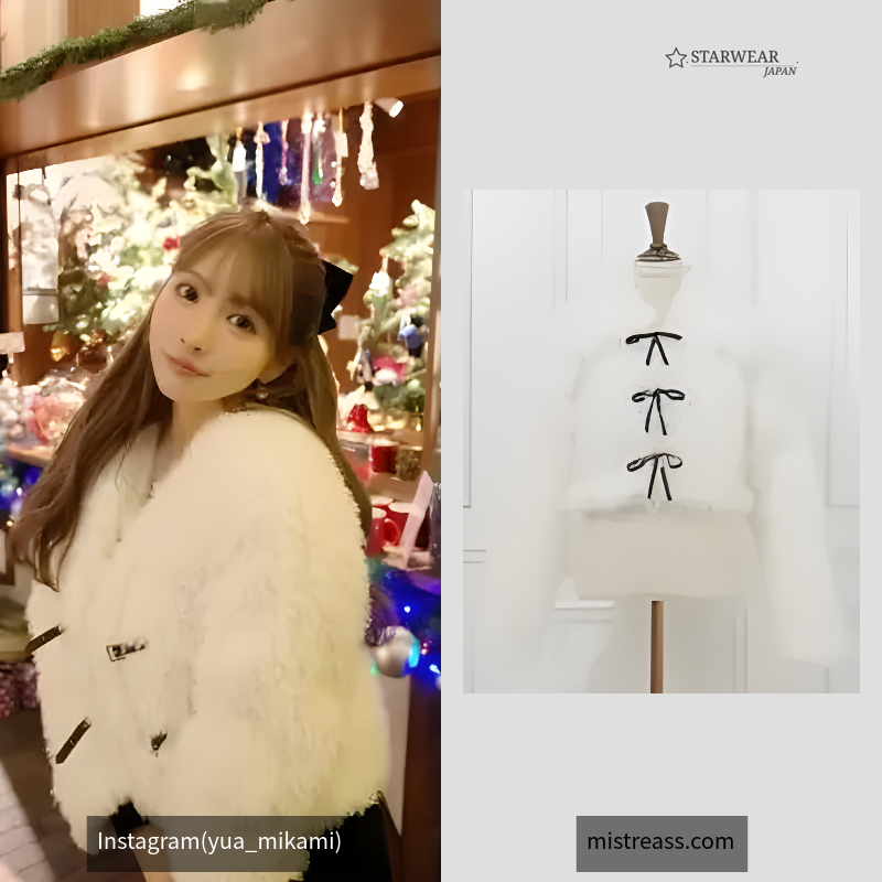 Poodle Fur Ribbon Short blouson