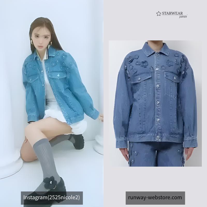 3D FLOWER DENIM BLOUSON