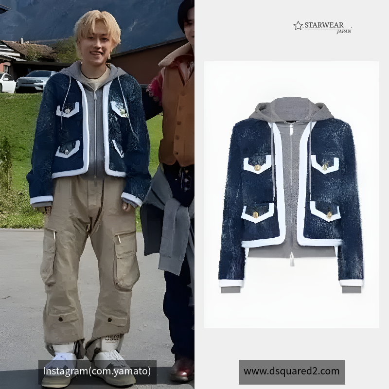 Denim Fur Hoodie Jacket
