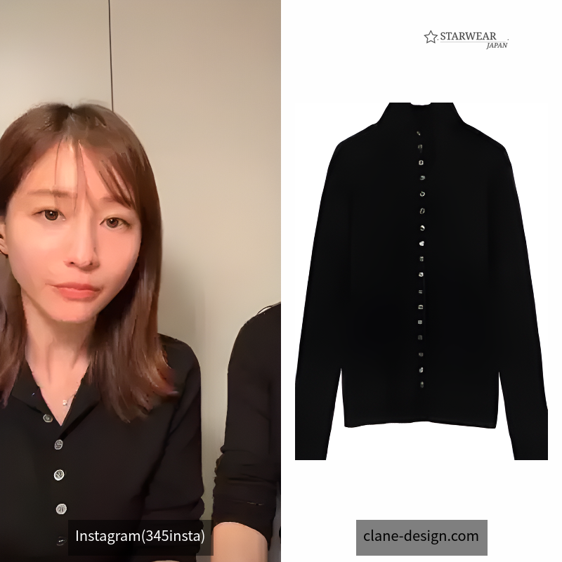 W FACE BUTTON KNIT TOPS