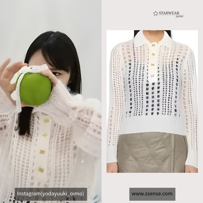 MOHAIR LACE POLO -WHITE-