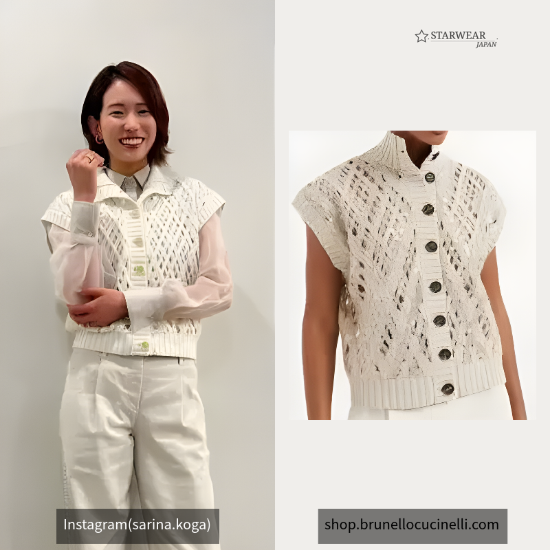 カシミヤ&モヘア&アルパカ ダズリングメッシュエンブロイダリー ベスト