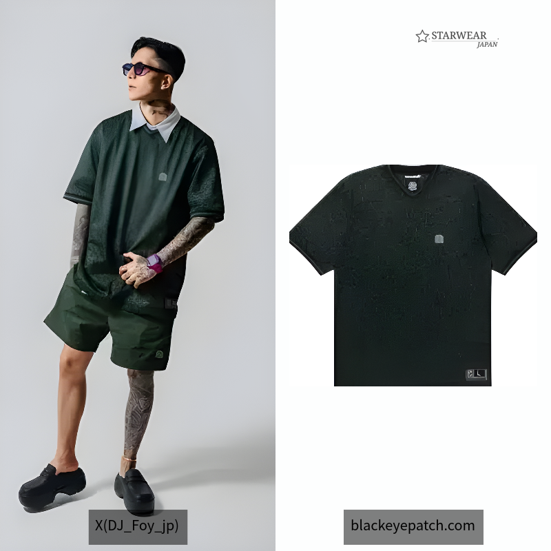 OG LABEL LEOPARD MESH JERSEY OLIVE