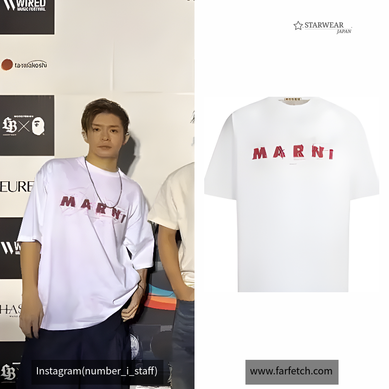 オーガニックコットン製 Tシャツ、リンクル マルニロゴ