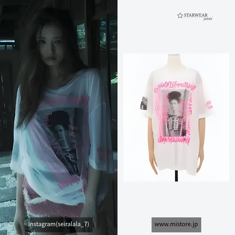 SEE-THROUGH PRINT T-SHIRT