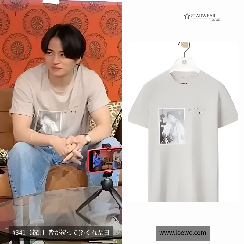 ポートレート プリント コットン Tシャツ