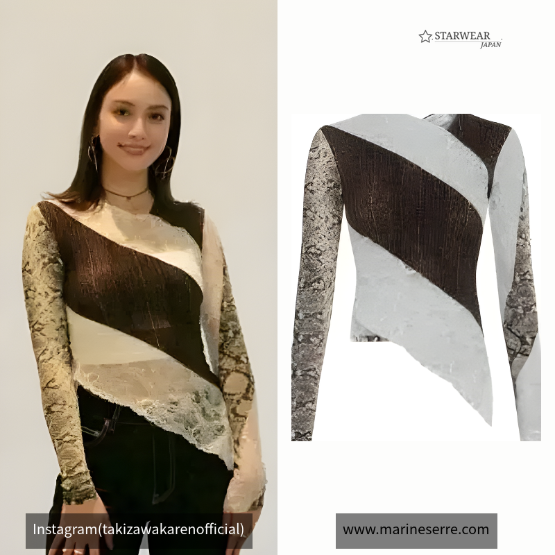 REGENERATED JERSEY AND LACE TWISTED TOP