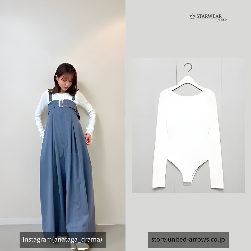 <H>COTTON TERECO BODYSUITS/ボディスーツ