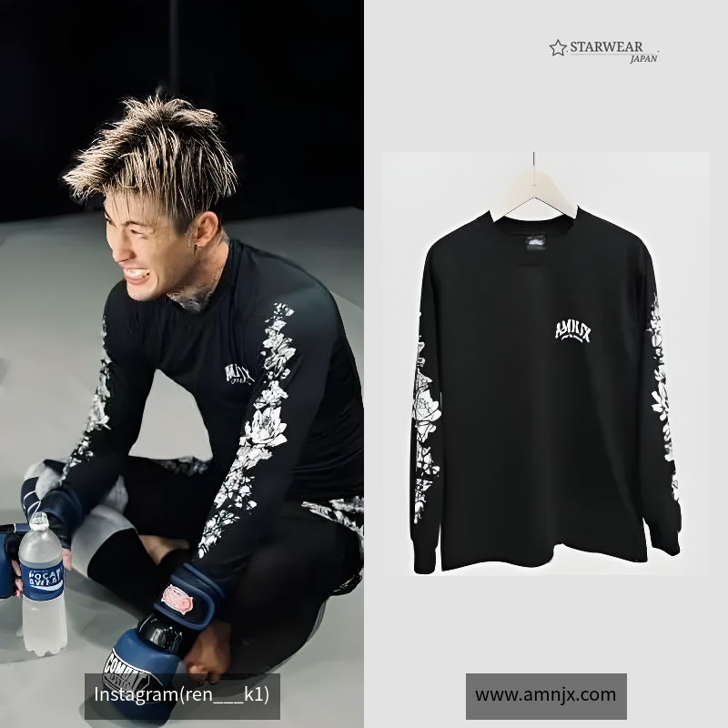 長袖Tシャツ 袖プリント