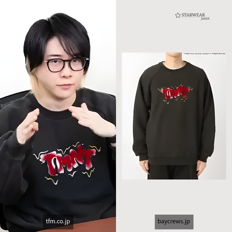 別注 フロッキープリント クルーネックスウェット