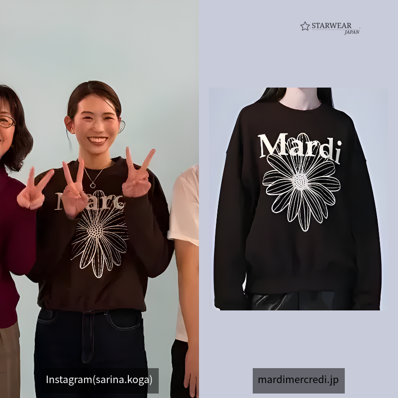 SWEATSHIRT FLOWERMARDI_BROWN CREAM