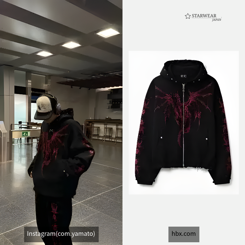 DRAGON STUD ZIP-UP HOODIE