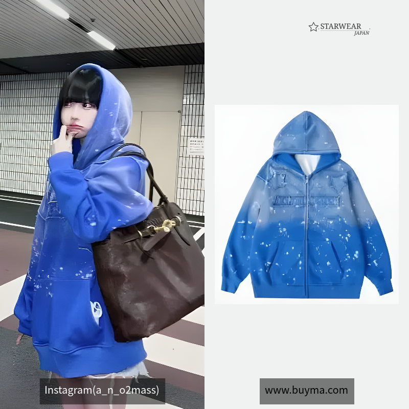 スターワッペン グラデーション ZIP UP パーカー