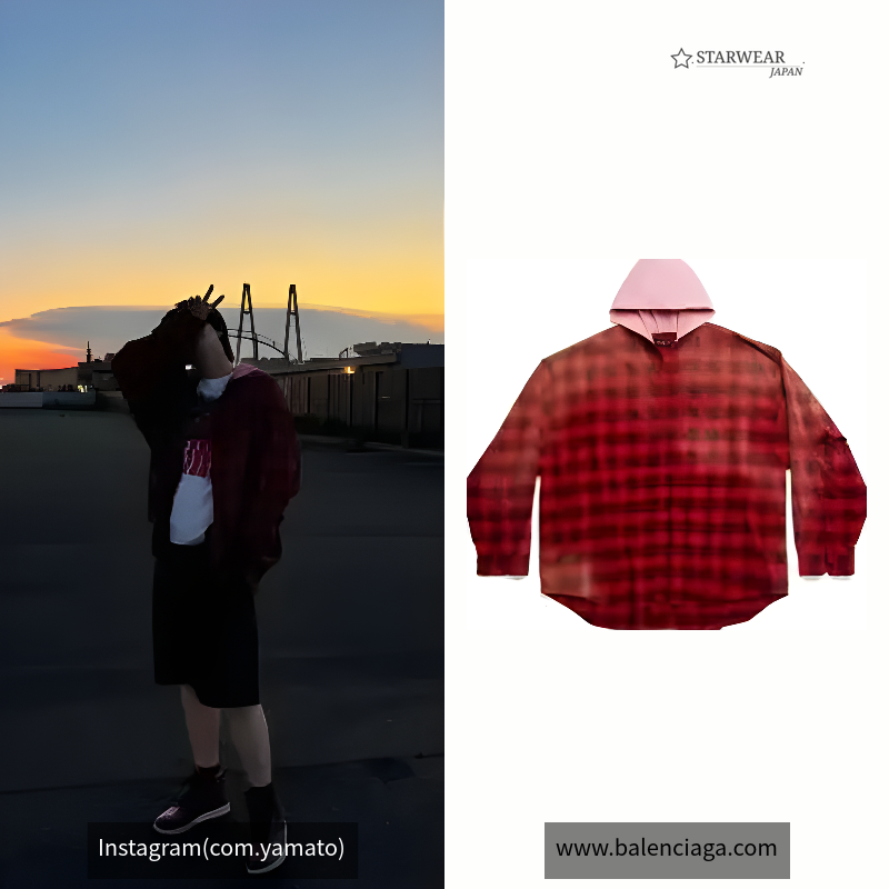 HOODED SHIRT OVERSIZED IN RED