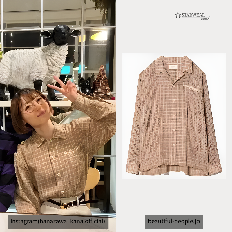 leno cloth tartan open collar shirt