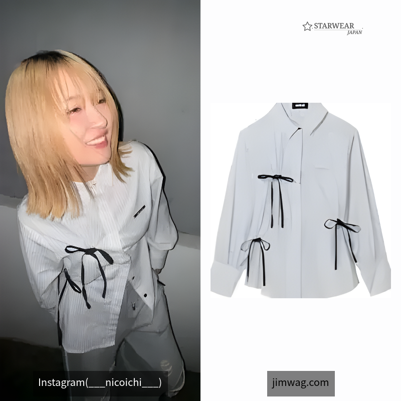 Ribbon flare shirt