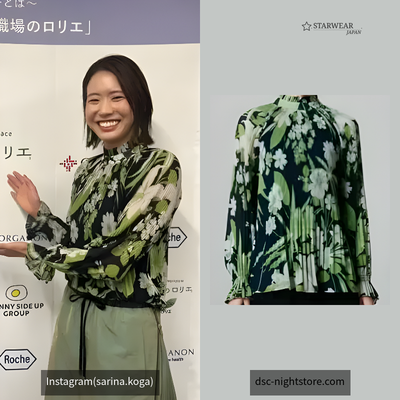 フラワーシフォンプリーツブラウス