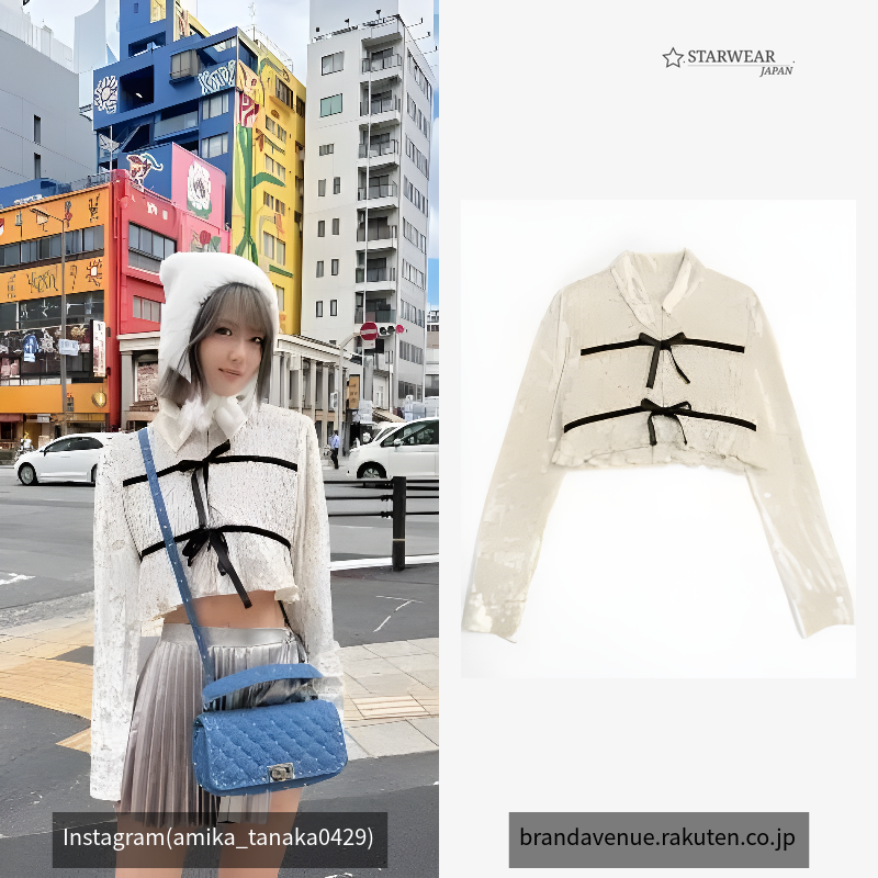 Shirring Velor Ribbon Blouse