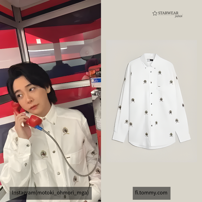 Crest Embroidery Boxy Shirt