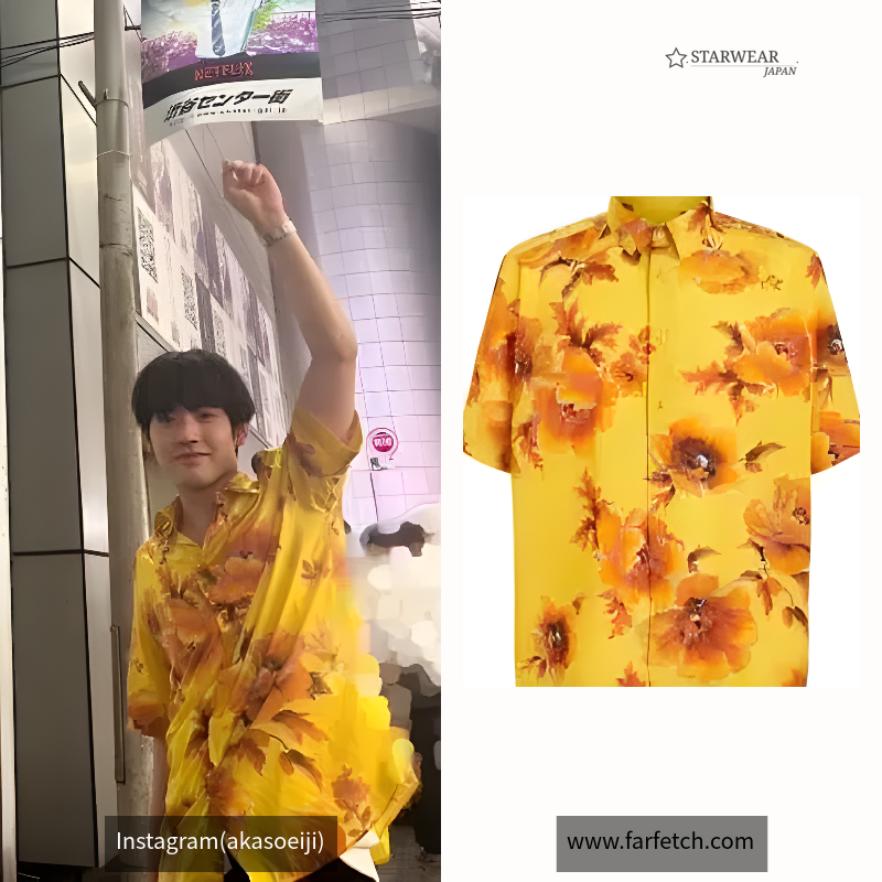floral-print short-sleeve shirt