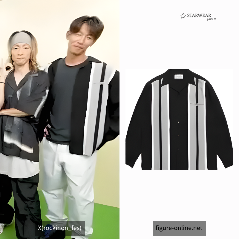 Switching Open Collar Shirt
