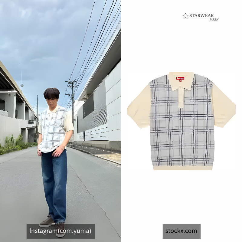 Plaid Knit S/S Polo