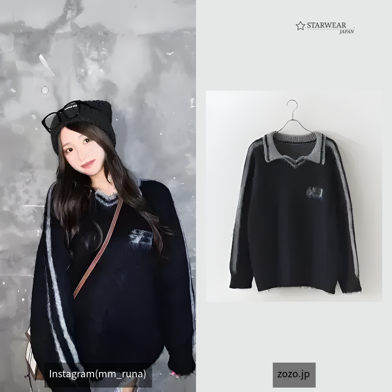 Game Shirt like Line Knit / ゲームシャツ風ニット