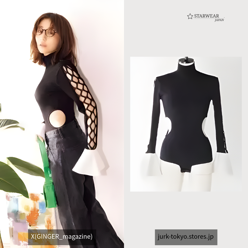 BICOLORED KNIT BODYSUIT