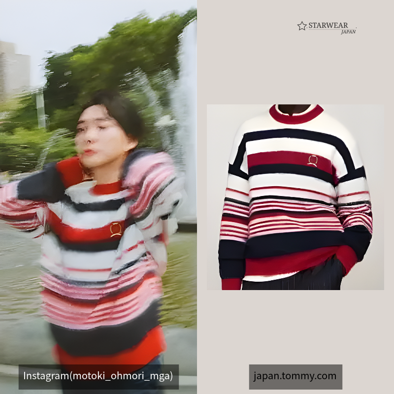 TOMMY HILFIGER COLLECTION グローバルストライプクルーネックセーター