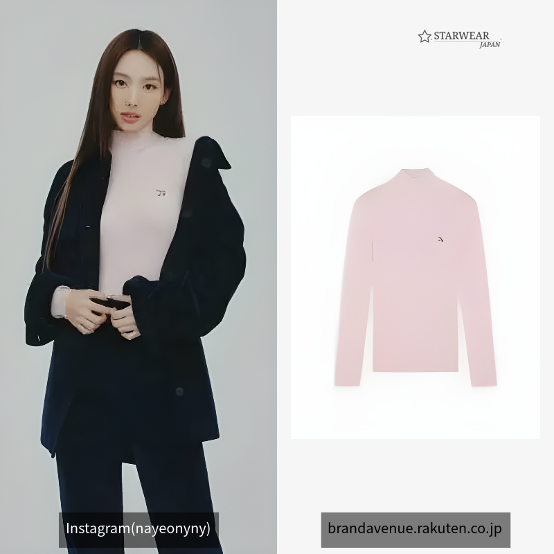 (W)BABY FOX PATCH FINE RIBBED TURTLENECK